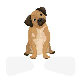 Illustration of a sad looking dog.